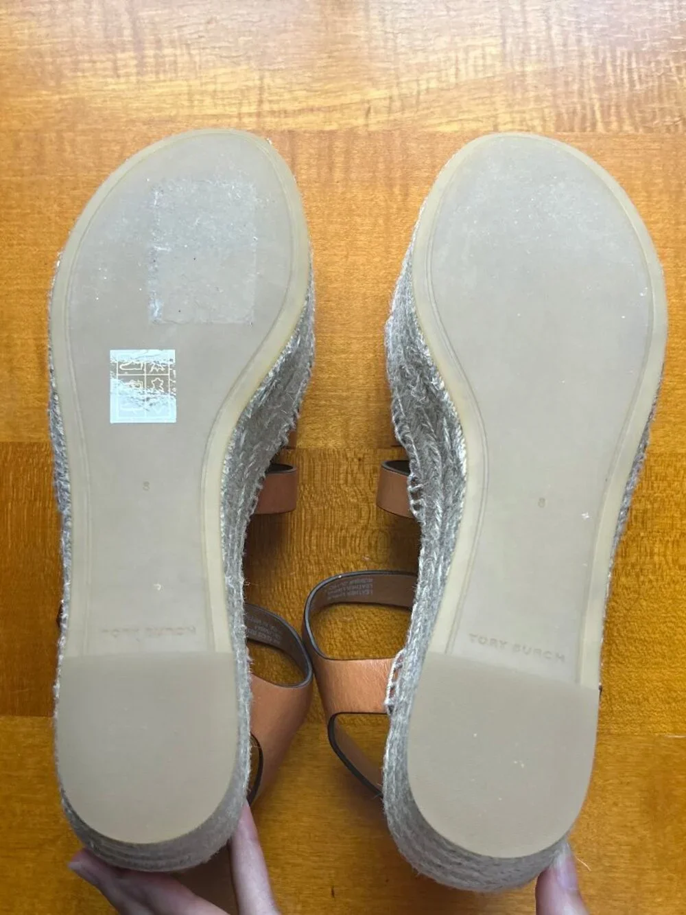 Tory Burch Leather Wedge Espadrilles